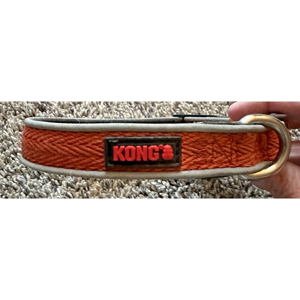 Kong Heavy Duty Chew Resistant padded Dog Collar - Orange